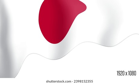 Japan country flag realistic independence day background. Japanese commonwealth banner in motion waving, fluttering in wind. Festive patriotic HD format template for independence day