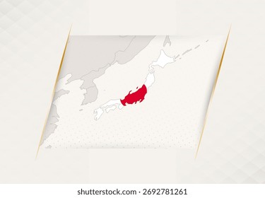 Japan Country Map Featuring National Flag Colors. Vector illustration.