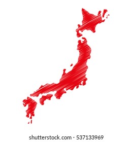 Japan country map icon vector illustration graphic design