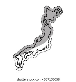 Japan country map icon vector illustration graphic design