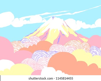 富士山 桜 のイラスト素材 画像 ベクター画像 Shutterstock