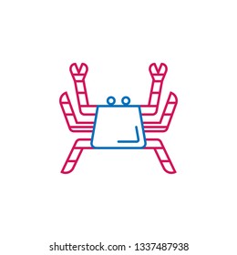 Japan, crab icon. Element of Japan culture. Thin line 2 color icon for website design and development, app development. Premium icon