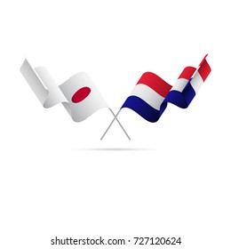 Japan and Croatia flags. Vector illustration.