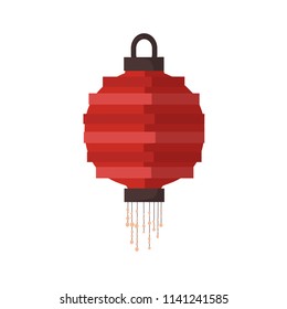 Japan culture symbol vector illustration.  Colorful Japanese lantern icon isolated on white background.