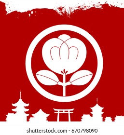 Japan culture symbolic vector ornaments