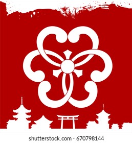 Japan culture symbolic vector ornaments
