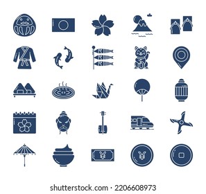 Japan Culture And Tradition Icon Set