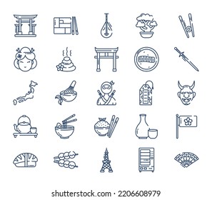 Japan Culture And Tradition Icon Set