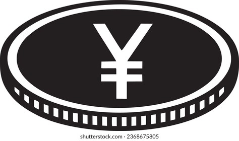 Japan currency black logo vector quality files 