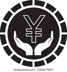 Japan currency black logo vector quality files 