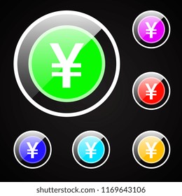 japan currency vector icon 