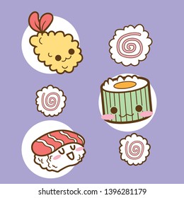 japan cute sushi tempura doodle