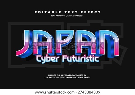 Japan cyber futuristic editable text effect in modern trend style