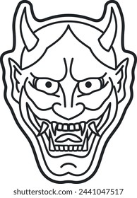 Japan devil ancient logo vector