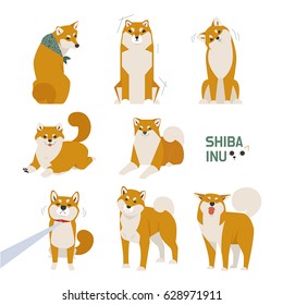 Japan Dog Shiba Inu Character Vector Stock Vector Royalty Free