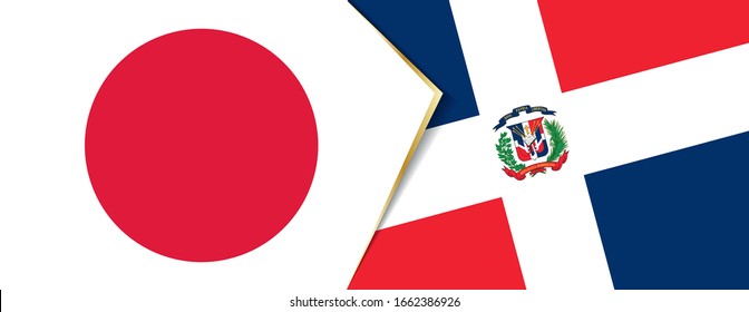 Japan and Dominican Republic flags, two vector flags symbol of relationship or confrontation.