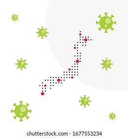 Mapa Detectado Del Virus Corona De Japón 