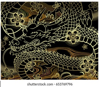 Japan Dragon Background Vector