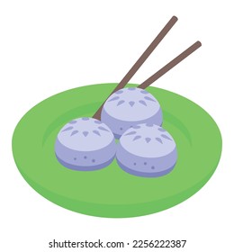 Japan dumpling icon isometric vector. Japanese food. Menu cuisine