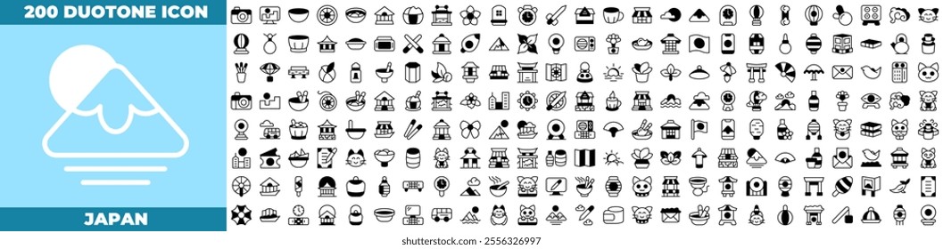 Japan Duotone Editable Icons set. Vector illustration in modern thin duotone style of japan icons: japanese, tradition, japan, etc