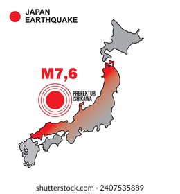 Japan earthquake map 2021, an earthquake measuring 7.6 on the Richter scale rocked Ishikawa Prefecture