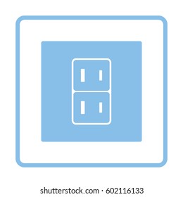 Japan electrical socket icon. Blue frame design. Vector illustration.