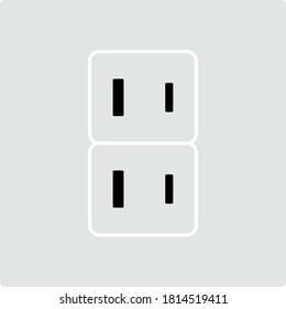 Japan Electrical Socket Icon. Flat Color Design. Vector Illustration.