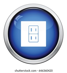 Japan electrical socket icon. Glossy button design. Vector illustration.