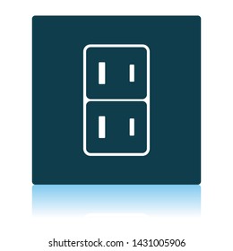 Japan Electrical Socket Icon. Shadow Reflection Design. Vector Illustration.