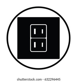 Japan electrical socket icon. Thin circle design. Vector illustration.