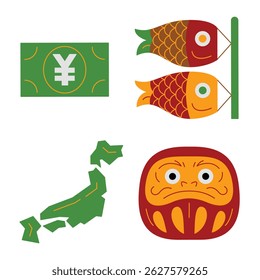 Japón Elemento con Ilustración vectorial