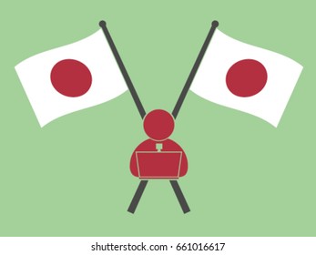 Japan Emblem Office Worker