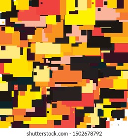 Japan Fall Abstract Geometric Pixelated Mosaic Pattern with Square Fragments, Random Pixels, Repeatble Low Resolution Effect, Retro Texture, Old Houses District Fashion, Kyoto Block Background