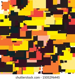Japan Fall Abstract Geometric Pixelated Mosaic Pattern with Square Fragments, Random Pixels, Repeatble Low Resolution Effect, Retro Texture, Old Houses District Fashion, Kyoto Block Background