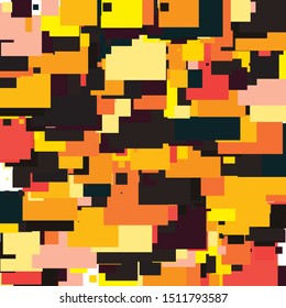 Japan Fall Abstract Geometric Pixelated Mosaic Pattern with Square Fragments, Random Pixels, Repeatble Low Resolution Effect, Retro Texture, Old Houses District Fashion, Kyoto Block Background
