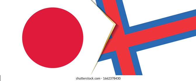 Japan and Faroe Islands flags, two vector flags symbol of relationship or confrontation.