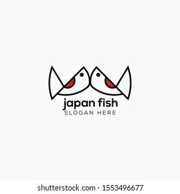 japan fish logo vector concept with simple, unique, and elegant styles