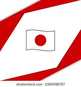Plantilla de diseño de fondo de resumen de bandera de Japón. Afiche del Día de la Independencia de Japón en medios sociales. Japón