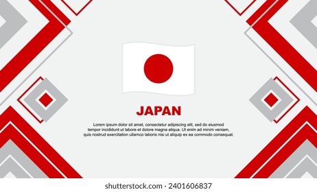 Plantilla de diseño de fondo de resumen de bandera de Japón. Ilustración de vectores de papel tapiz del Día de la Independencia de Japón. Antecedentes de Japón