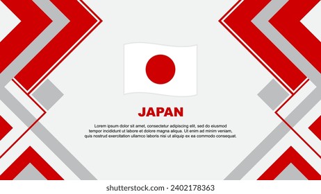 Plantilla de diseño de fondo de resumen de bandera de Japón. Ilustración de vectores de papel tapiz del Día de la Independencia de Japón. Banner de Japón