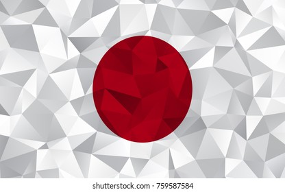 Japan flag. Abstract Polygon Geometric Shape Background. Vector eps10.