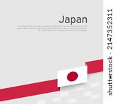 Japan flag background. Ribbon color flag of japan on a white background. National poster. Vector flat design. State patriotic banner, cover, flyer