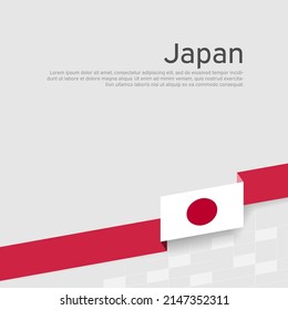 Japan Flag Background. Ribbon Color Flag Of Japan On A White Background. National Poster. Vector Flat Design. State Patriotic Banner, Cover, Flyer