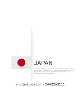 Japan flag background. State patriotic japanese banner, cover. Document template with japan flag on white background. National poster. Business booklet. Vector illustration, simple laconic design