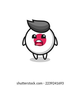 japan flag badge illustration with apologizing expression, saying I am sorry , cute style design for t shirt, sticker, logo element