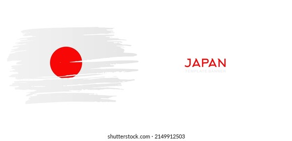 Ilustración vectorial de la plantilla de la bandera de Japón. La bandera japonesa ondulada con un estilo moderno. Banner de noticias con lugar para texto