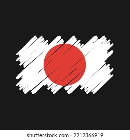 Japan Flag Brush. National Flag