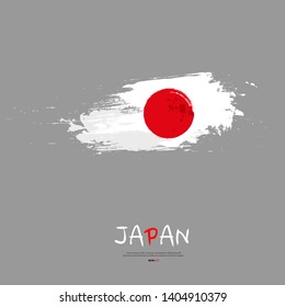 Japan flag with  brush stroke background 