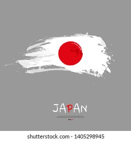 Japan flag with  brush stroke background 