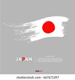 Japan Flag With  Brush Stroke Background Vector